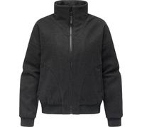 Ragwear Damen angesagte Oversized Übergangsjacke in Woll-Optik Kurze Outdoorjacke Toscia Dark Grey25 Gr. XS