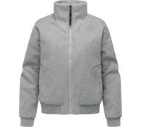 Outdoorjacke RAGWEAR "Toscia", Damen, Gr. L (40), grau (hellgrau), Obermaterial: 100% Polyester, Innenfutter: 100% Polyester, Wattierung: 100% Polyester, modisch, oversize hüftbedeckend, hoch geschlos