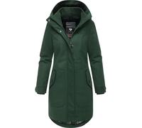 Ragwear Damen atmungsaktiver langer Wintermantel in Wollmantel-Optik warme Winterjacke Jannisa Coat YOUMODO Dark Green25 Gr. XL