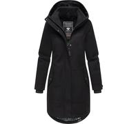 Ragwear Damen atmungsaktiver langer Wintermantel in Wollmantel-Optik warme Winterjacke Jannisa Coat YOUMODO Black Gr. 4XL