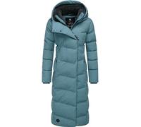 Ragwear Damen atmungsaktiver Wintermantel warmer wasserdichter Steppmantel lang mit Kapuze Pavla Long Intl Stone Blue25 Gr. XL
