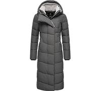 Ragwear Damen atmungsaktiver Wintermantel warmer wasserdichter Steppmantel lang mit Kapuze Pavla Long Intl Grey Gr. 4XL