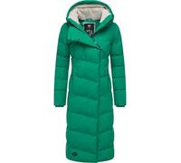 Ragwear Damen atmungsaktiver Wintermantel warmer wasserdichter Steppmantel lang mit Kapuze Pavla Long Intl Emerald Green25 Gr. L