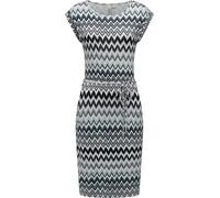 Ragwear Damen bequemes Sommerkleid Kurzarm Midikleid Gemustert mit Stoffgürtel Taggien Print YOUMODO Ash Gr. XS