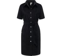 Cordkleid RAGWEAR "Rozyna Cordy YOUMODO", Damen, Gr. L (40), Normalgrößen, schwarz, Material: 98% Baumwolle, 2% Elasthan, gerade knielang, V-Ausschnitt, Ärmel ohne Ärmelschlitz, Kleider, Kurzärmliges 