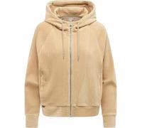 Ragwear Damen Cordjacke weiche Sweatjacke Zip-Hoodie Übergangsjacke aus weichem Kord in Samt-Haptik Corduly Cordy Sand26 Gr. XS