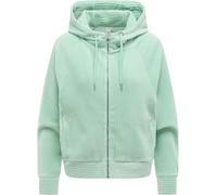 Sweatjacke RAGWEAR "Corduly Cordy", Damen, Gr. M (38), mint26, Material: 76% Baumwolle, 20% Polyester, 4% Elasthan, oversize hüftlang, hoch geschlossener Ausschnitt, Ärmel ohne Ärmelschlitz abgesteppt