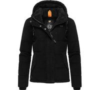 Ragwear Damen Cordjacke Winterjacke aus Kord mit kuscheligem Innenfutter und Kapuze Wuggys Black Gr. XXL