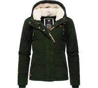 Ragwear Damen Cordjacke Winterjacke aus Kord mit kuscheligem Innenfutter und Kapuze Wuggys Dark Olive Gr. M