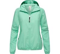 Outdoorjacke RAGWEAR "Vinzie C", Damen, Gr. L (40), blau (türkis), 100% Polyester, casual, lässig geschnitten hüftlang, hoch geschlossener Ausschnitt, Langarm Ärmel ohne Ärmelschlitz elastischer Bund 