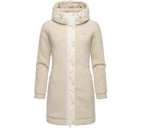 Ragwear Damen Fleecejacke kurze Teddyfleece-Jacke warm mit Kapuze Cousy Beige Gr. 3XL