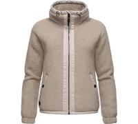 Ragwear Damen Fleecejacke Kurze Teddyfleece-Jacke warm mit Kapuze Nordicka Bone24 Gr. 5XL