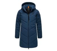 Ragwear NOVISTA Damen Frauen Mantel,Parka,Steppmantel,lange Jacke,Stehkragen,wasserdicht,Blau,L