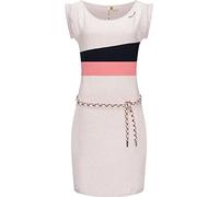 Ragwear Damen Kleid kurzes Sommerkleid mit Bindeband Taraya Organic Beige Gr. XL