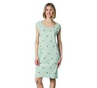 Sommerkleid RAGWEAR "Penellope Print YOUMODO", Damen, Gr. S (36), Normalgrößen, mint, Sweatware, 100% Baumwolle, tailliert ca. Mitte Oberschenkel, Rundhals, mit Umschlag Umschlagbund, Kleider Sommerkl