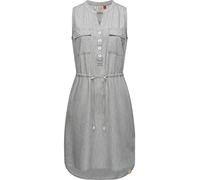 Shirtkleid RAGWEAR "Roisin Denim", Damen, Gr. XXL (44), Normalgrößen, grau (metallicgrau), Material: 60% Baumwolle, 40% Viskose, tailliert ca. Mitte Oberschenkel, V-Ausschnitt, Ärmel ohne Ärmelschlitz