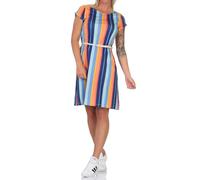 Ragwear Damen Kleid Verby bunt gestreiftes Kurzarmkleid mit Gürtel 2411-20025 Dark Combo (8007) L