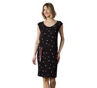 Ragwear Damen Kurzarm Minikleid kurzes Elegantes Sommerkleid mit Taillenkordel Penelope Hearts YOUMODO Black Gr. XL