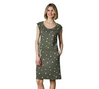 Sommerkleid RAGWEAR "Penelope Hearts YOUMODO", Damen, Gr. XXL (44), Normalgrößen, schwarz olive, 100% Baumwolle, tailliert ca. Mitte Oberschenkel, Rundhals, Ärmel ohne Ärmelschlitz abgesteppte Kante,