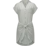 Ragwear Damen Kurzarm Sommerkleid kurzes Blusenkleid mit Taillenband und Brusttasche Bahaya Stripe YOUMODO Dusty Green Gr. M
