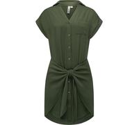 Ragwear Damen Kurzarm Sommerkleid kurzes Blusenkleid mit Taillenband und Brusttasche Bahaya YOUMODO Dark Olive Gr. XL