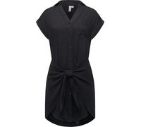Blusenkleid RAGWEAR "Bahaya", Damen, Gr. M (38), Normalgrößen, schwarz, 100% Viskose, modisch, figurumspielend ca. Mitte Oberschenkel, V-Ausschnitt, Kurzarm weit Umschlagbund, Kleider, stylisches Dame