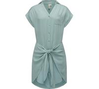 Blusenkleid RAGWEAR "Bahaya", Damen, Gr. L (40), Normalgrößen, blau (aquablau), 100% Viskose, modisch, figurumspielend ca. Mitte Oberschenkel, V-Ausschnitt, Kurzarm weit Umschlagbund, Kleider, stylisc