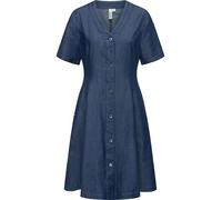 Ragwear Damen Kurzarm Sommerkleid kurzes Minikleid mit Schleife am Rücken Kveeda Denim YOUMODO Dark Blue Denim Gr. L