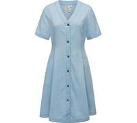 Ragwear Damen Kurzarm Sommerkleid kurzes Minikleid mit Schleife am Rücken Kveeda Denim YOUMODO Light Blue Denim Gr. L