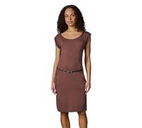Ragwear Damen Kurzarm Sommerkleid kurzes Minikleid mit schmalem Taillen-Gürtel und Taschen Tagg YOUMODO Dark Choco26 Gr. L