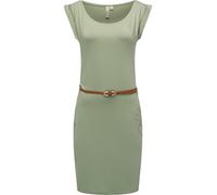 Ragwear Damen Kurzarm Sommerkleid kurzes Minikleid mit schmalem Taillen-Gürtel und Taschen Tagg YOUMODO Dusty Green Gr. XS