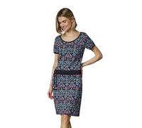Minikleid RAGWEAR "Baomi Print YOUMODO", Damen, Gr. L (40), Normalgrößen, navy, Sweatware, Material: 100% Baumwolle, tailliert ca. Mitte Oberschenkel, Rundhals, Ärmel ohne Ärmelschlitz Rippbündchen, K