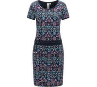 Ragwear Damen Kurzarm Sommerkleid leichtes gemustertes Minikleid Strandkleid Baomi Print YOUMODO Navy Gr. XL