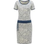 Ragwear Damen Kurzarm Sommerkleid leichtes Minikleid in modischem Muster-Print Strandkleid mit Taschen Baomi Zoo YOUMODO Ecru Gr. M