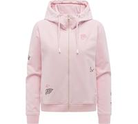 Ragwear Damen Kurze Sweatjacke Zipper mit Verstellbarer Kapuze und modischen Stickereien Parya Embro Marshmallow Gr. L