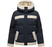 Ragwear Damen kurze Winter-Steppjacke Editah mit Teddy-Akzenten und Kapuze | Länge: hüftlang, lockerer Schnitt; für kalte City- und Outdoor-Tage.
