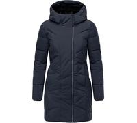 Ragwear Damen kurzer wasserdichter Wintermantel warmer Steppmantel mit Kapuze und kuscheligem Fleece Innenfutter Pevilla YOUMODO Navy Gr. 3XL