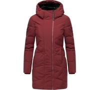 Ragwear Damen kurzer wasserdichter Wintermantel warmer Steppmantel mit Kapuze und kuscheligem Fleece Innenfutter Pevilla YOUMODO Wine Red Gr. 3XL