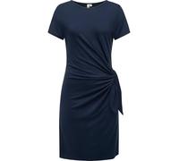 Shirtkleid RAGWEAR "Knotta", Damen, Gr. M (38), Normalgrößen, blau (navy), Material: 95% Viskose, 5% Elasthan, figurumspielend ca. Mitte Oberschenkel, Rundhals, Ärmel ohne Ärmelschlitz abgesteppte Kan