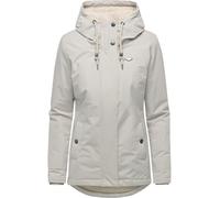 Ragwear Damen Kurzmantel warme wasserdichte Winterjacke mit kuscheliger verstellbarer Kapuze Alvena YOUMODO Zinc Gr. S