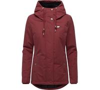 Ragwear Damen Kurzmantel warme wasserdichte Winterjacke mit kuscheliger verstellbarer Kapuze Alvena YOUMODO Wine Red Gr. XXL
