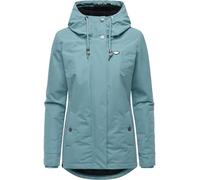 Kurzmantel RAGWEAR "Alvena YOUMODO", Damen, Gr. XXXL(46), graublau, Obermaterial: 100% Polyester; Innenfutter: 100% Polyester; Wattierung: 100% Polyester, tailliert Po-bedeckend, hoch geschlossener Au