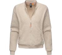 Ragwear Damen kuschelige Teddy-Fleecejacke warme Plüschjacke mit elastischen Bündchen Cairro Ecru Gr. XXL