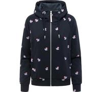 Kapuzensweatjacke RAGWEAR "Fllawia Shells", Damen, Gr. M (38), schwarz (navy), Sweatware, Material: 70% Baumwolle, 30% Polyester, gerade hüftlang, hoch geschlossener Ausschnitt, Ärmel ohne Ärmelschlit