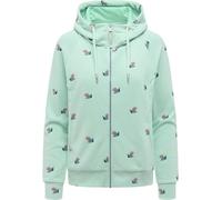 Ragwear Damen lässige Sweatjacke Trainingsjacke Sportjacke mit Kapuze und Muschel-Print Fllawia Shells Mint Gr. L