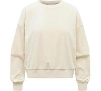 Ragwear Damen lässiges Cropped Sweatshirt Oversized Pullover aus kuschelig weichem Samt-Material mit Präge-Muster Wuss Embossed Ecru Gr. S