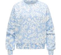 Ragwear Damen lässiges Cropped Sweatshirt Oversized Pullover mit modischem Allover-Print Wuss Print Arctic Blue Gr. L