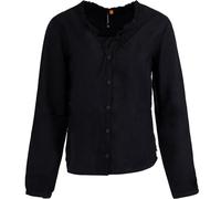 Ragwear Damen Langarm-Bluse Ione Blusenshirt mit Knopfleiste 2421-25017 Black (1010) M