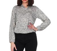 Ragwear Damen Langarm Jersey Shirt gemustertes Longsleeve Santica Print mit Blumen 2511-25005 Ecru (7004) M