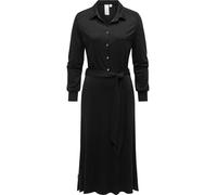 Ragwear Damen Langarm Kleid Midikleid Elegantes Jersey Blusenkleid mit Taillengürtel Plantee XS-XXL